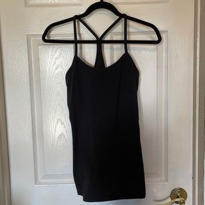 Lululemon Power Y Tank, Luon, Black, Size 10